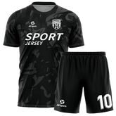 All Sports,昇華 サッカー ユニフォーム,上下セット,黒,オリジナル ユニフォーム